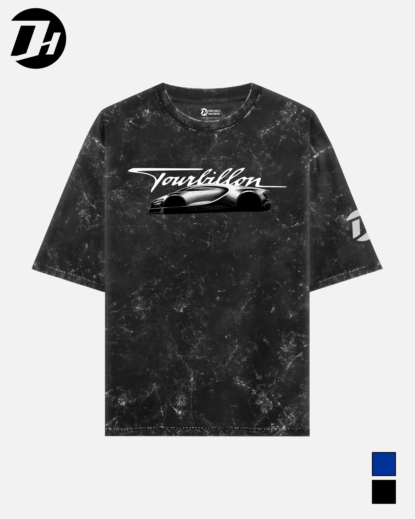 Diesel Heads - Bugatti Tourbillon Oversized Unisex Tshirt (Acid Wash)