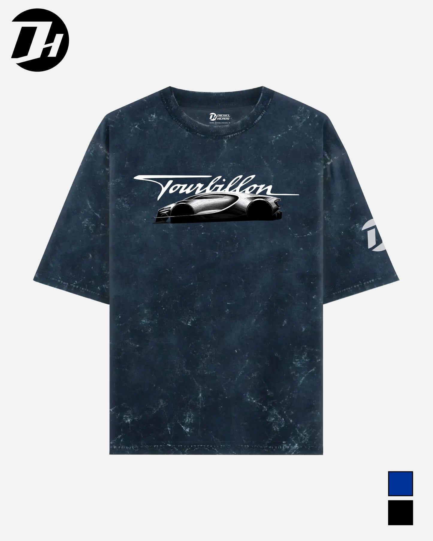 Diesel Heads - Bugatti Tourbillon Oversized Unisex Tshirt (Acid Wash)