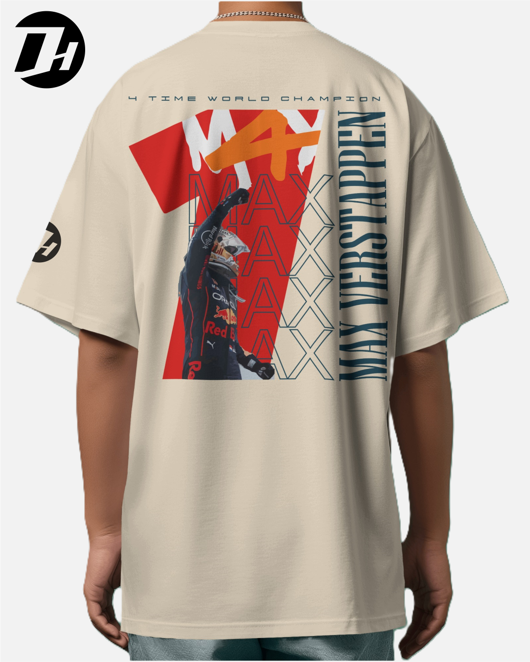 Diesel Heads - Max Verstappen 4 x Worldchampion Unisex Oversized Tshirt