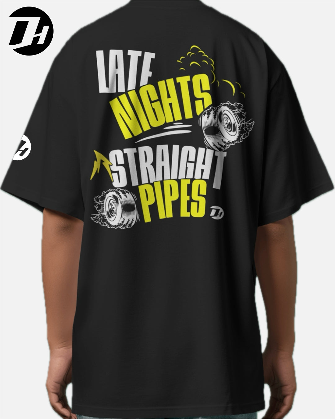 Diesel Heads - Late Nights, Straight Pipes Unisex Oversized Tshirt