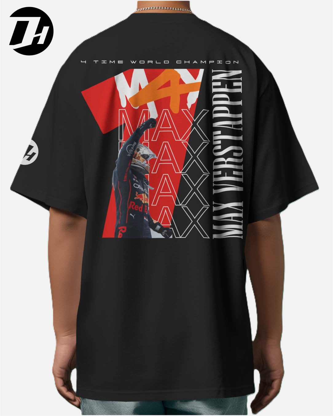 Diesel Heads - Max Verstappen 4 x Worldchampion Unisex Oversized Tshirt